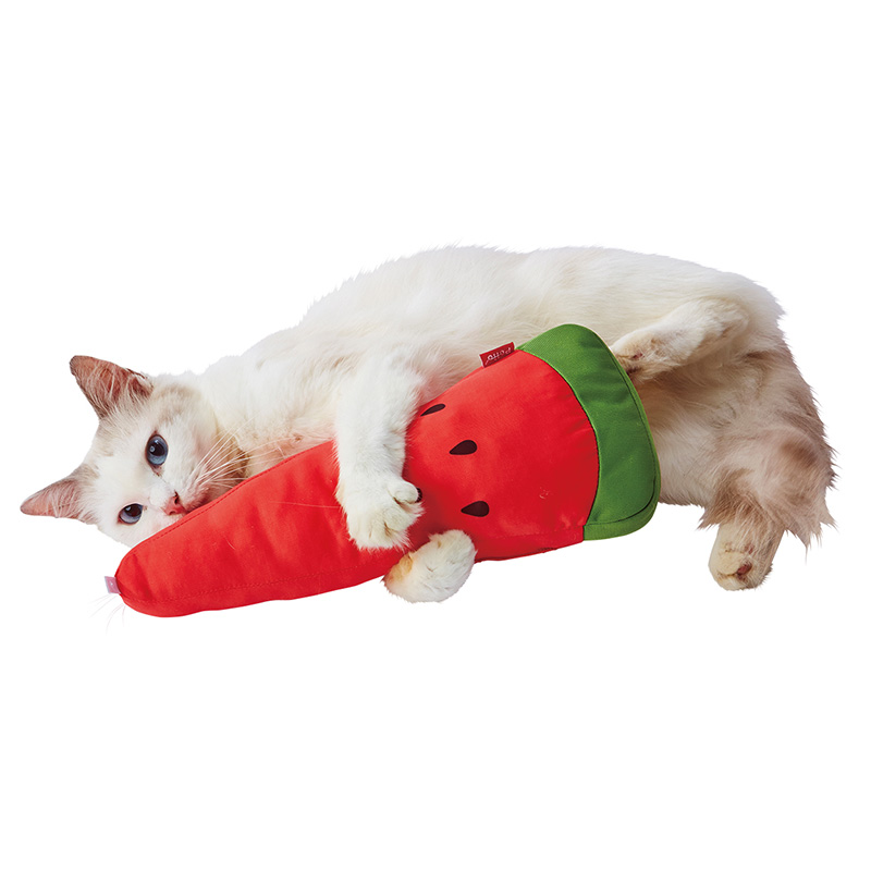 猫のおもちゃ】ぬいぐるみ ひんやりけりぐるみ スイカ 夏のクール